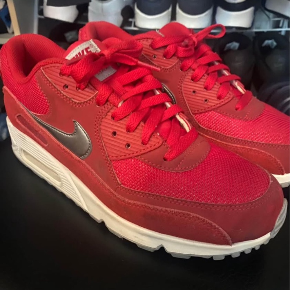 Nike Red Athletic Shoes with Metallic Swoosh